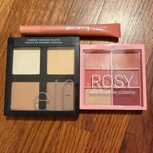 Makeup bundle -Elf Contour Palette, Nicole Miller eyeshadow, & Revlon Lip Crème